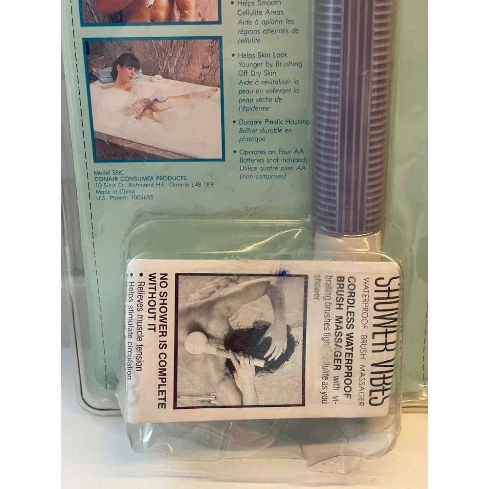 Vtg Conair‎ Shower Vibes Brush Massager Handheld Waterproof New Sealed Circulate